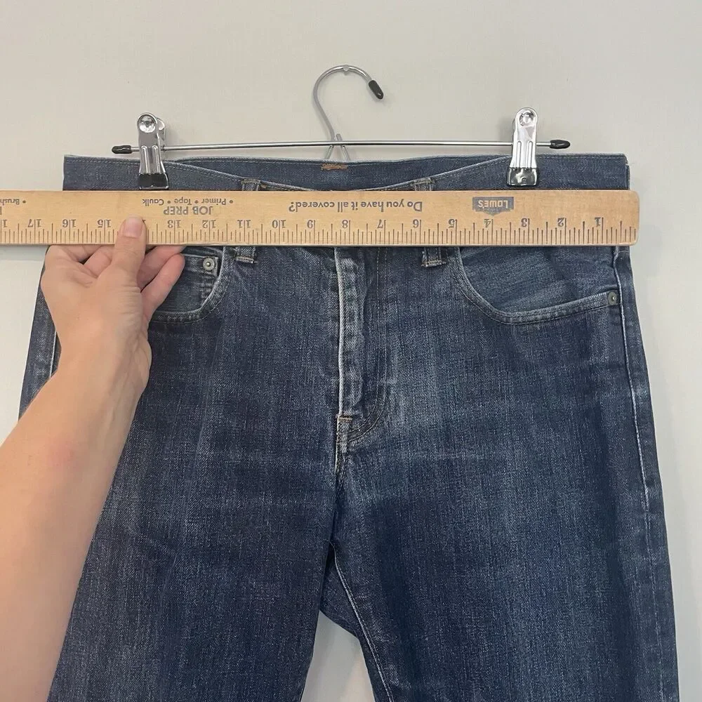 J Crew Men's 484 Slim Fit Jeans Straight Leg 32 x‎ 34 Tapered Dark Wash Jcrew